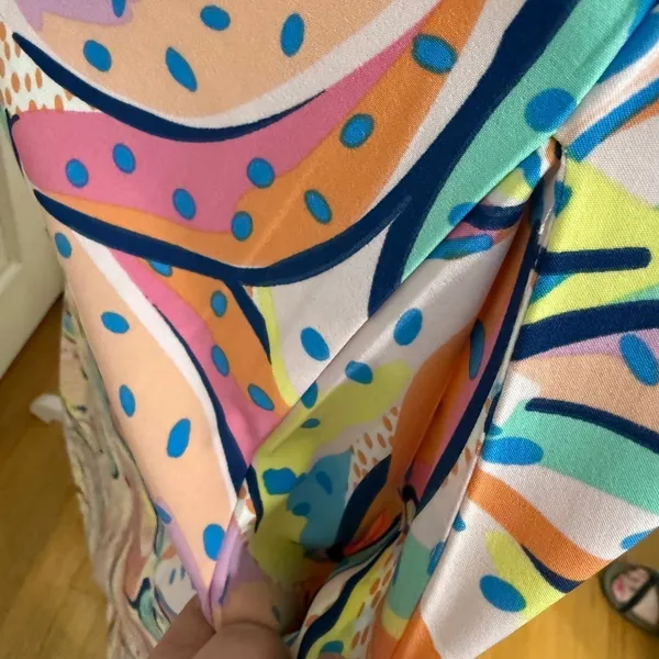 Michelle McDowell Fruit Print‎ Maxi Dress S Resort Cruise Colorful Beach Coastal - Image 3