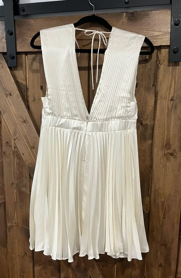 Abercrombie Plunge Pleated Mini Dress - Image 6