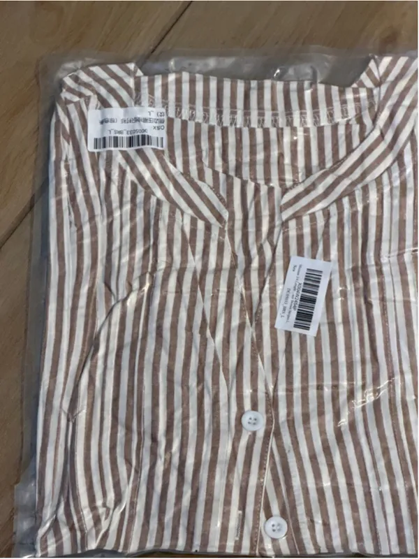 NEW Cotton Linen 3/4 Sleeve Button Down V Neck Pleated Shirt Top L - Image 4