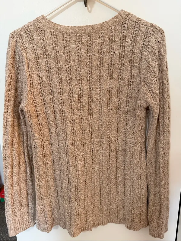 Apt. 9 Beige/Tan Cable Knit Button-Up Cardigan - Image 4