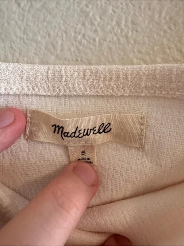 Madewell Cream Square-Neck Long Sleeve Top - Image 2