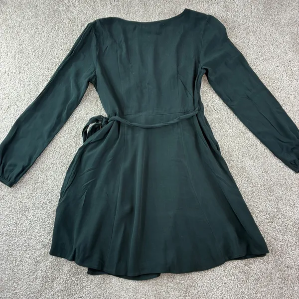 Abercrombie &‎ Fitch Wrap Mini Dress Womens S Green Long Sleeve Romantic Modest - Image 10