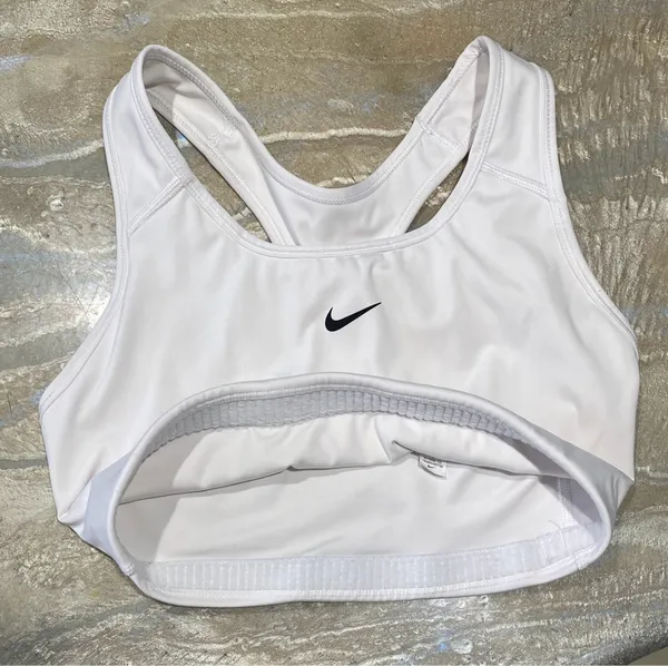 Nike Women's Swoosh Medium Support No Padded White Sports Bra Size L - Image 6