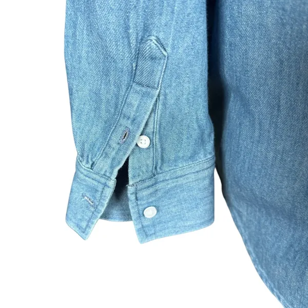 Old Navy XSP The Boyfriend Shirt long sleeve collared button down denim women's - Image 6