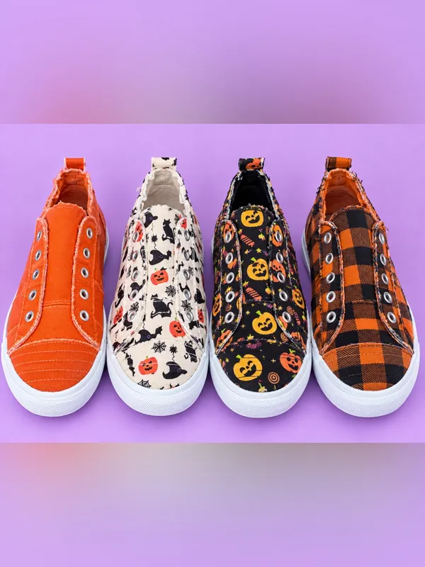 Corkys Babalu White Pumpkin Canvas Slip-On Women’s Size 10 Sneakers NIB - Image 8