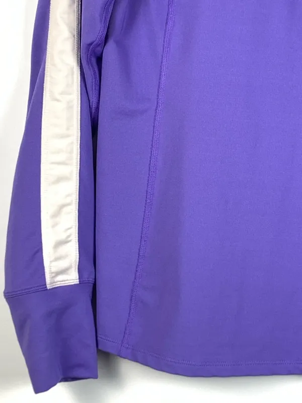 Nike Dri-FIT Womens Half Zip Pullover Purple Running Thumbholes Long Sleeve M - Image 7