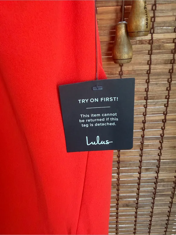 Lulus Sindra Bright Orange Cutout Column Maxi Dress Size Small NWT $78 - Image 6