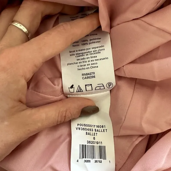 Vera Wang color Ballet Strapless Crepe Crepe Mermaid Bridesmaid Dress Size 6 - Image 7