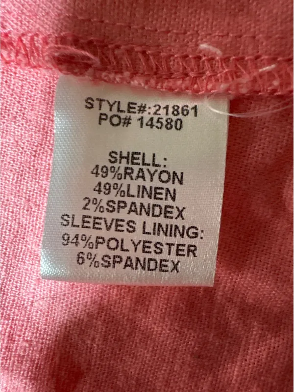 Skies Are Blue XL Pink Linen Rayon Spandex Blazer - Image 3