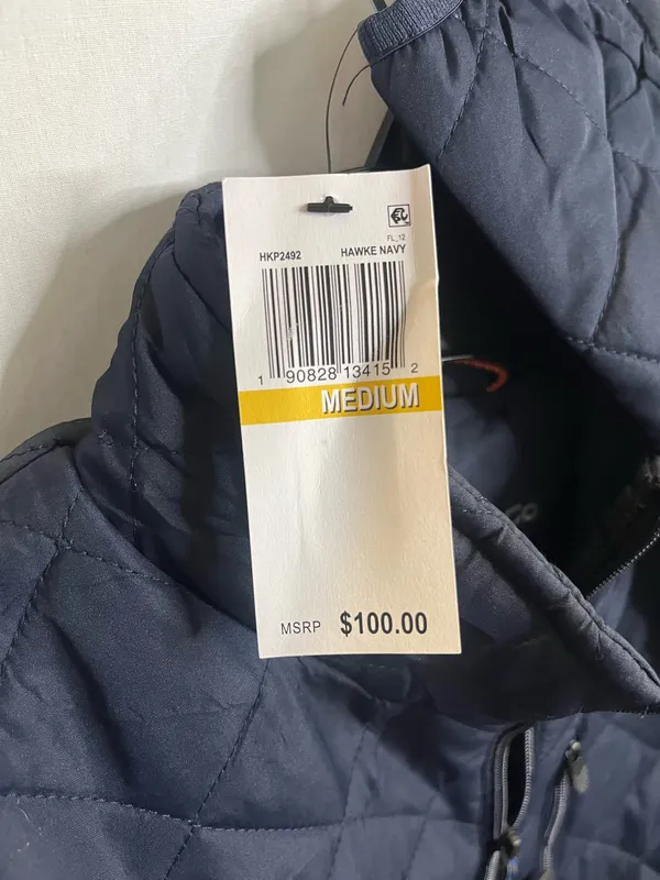 Hawke & Co. navy blue quilted diamond pattern puffer jacket in size M #outdoor #winter. #179 - Image 5