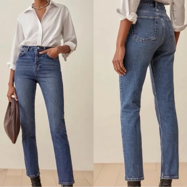 Reformation Liza Straight Jean‎ in Jamaica Blue Size 27 - Image 2