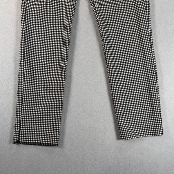 Zara Women Black White Gingham Check Slim Fit Ankle Pants Size Small S 26 - Image 5