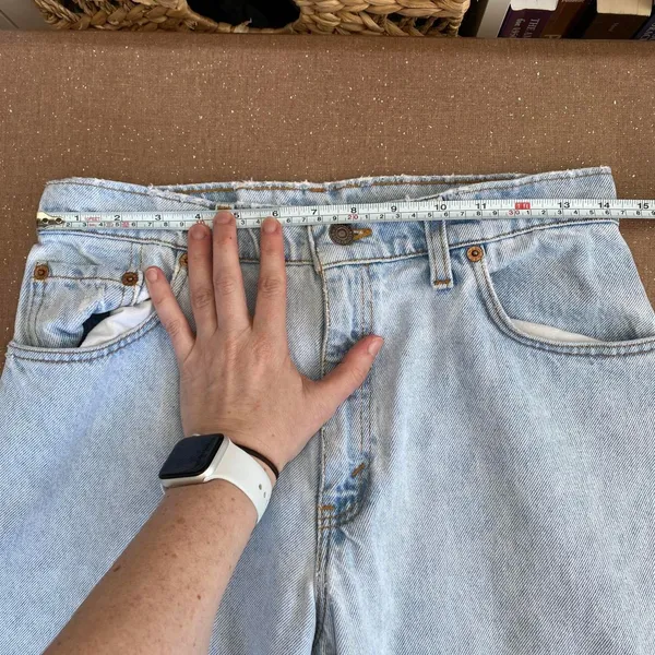 levis 505 vintage stonewash jeans Size 11 Long Juniors Taper Leg - Image 5