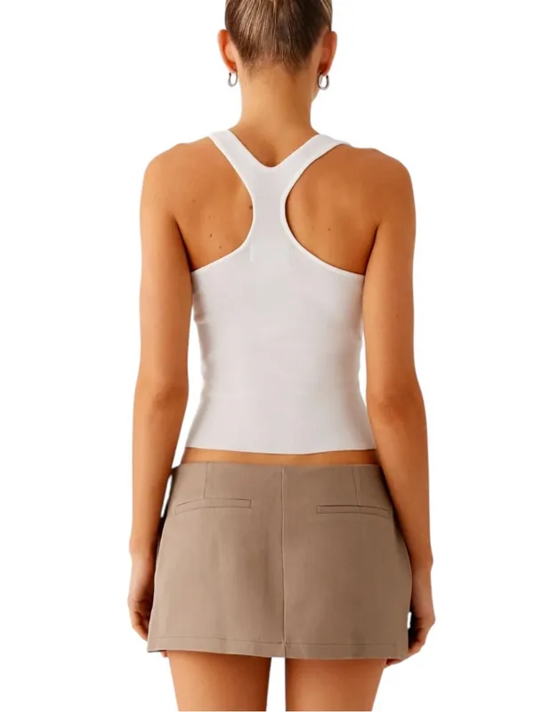 NWT Peppermayo Mirna Micro Skort Low Rise Skort in Taupe Marle Size 6 - Image 4