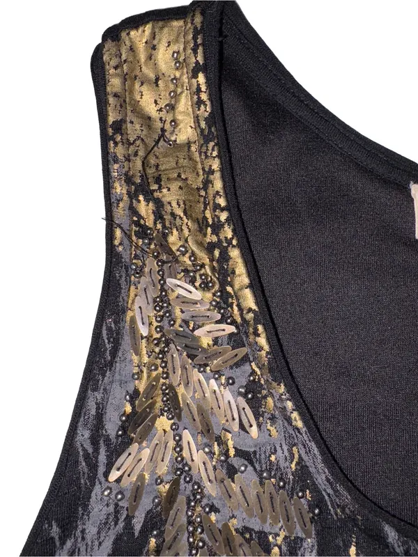Miss Me Black Embellished Lace Up Back Handkerchief Mini Dress - Image 5