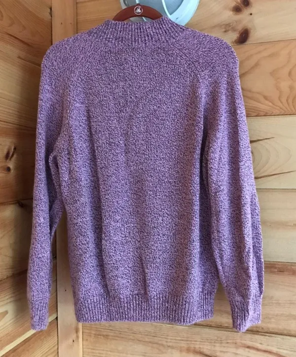 VINTAGE PINK PEARL BUTTON TURTLE NECK KNIT SWEATER Size L - Image 4