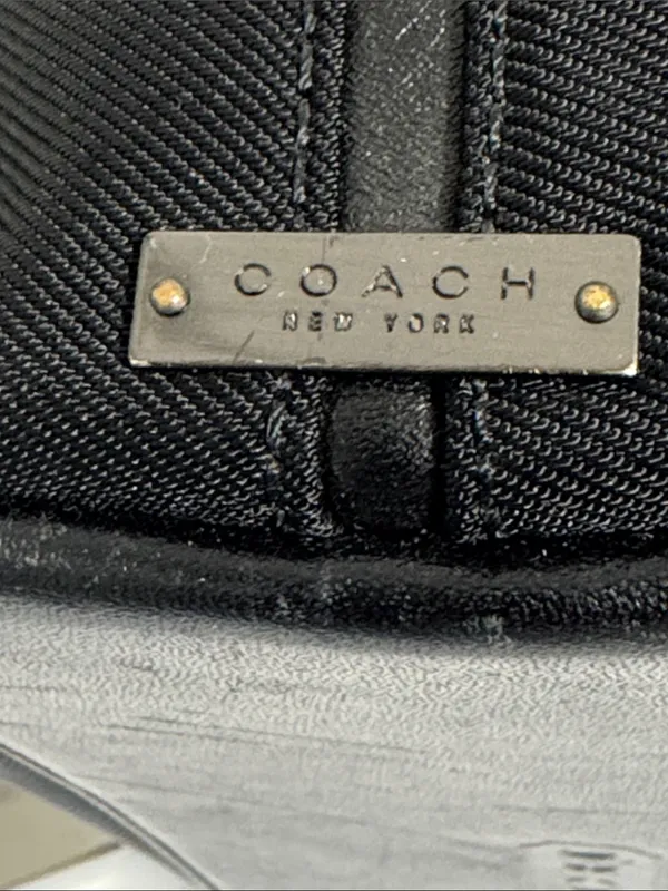Coach Vintage Mercer Shoulder Bag Black Twill Body with Leather Accents - Image 6