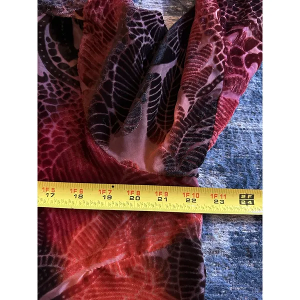 Notations Burnout Velvet Shirt Jacket Lightweight Open Front Size Large NEW Whimsy Goth - Image 8