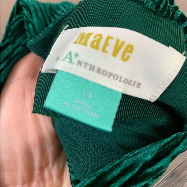 Anthropologie Maeve Twist-Back Velvet Holly Green Sleeveless Midi Dress - Image 5