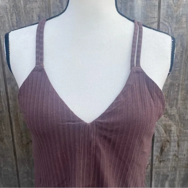 New Aerie Tank/Cami Size Large V Cut Slit Racerback Double Straps Crochet Back - Image 2