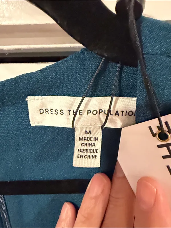 Dress the‎ Population Catalina Deep Teal High-Low Fit-and-Flare Dress M - Image 5