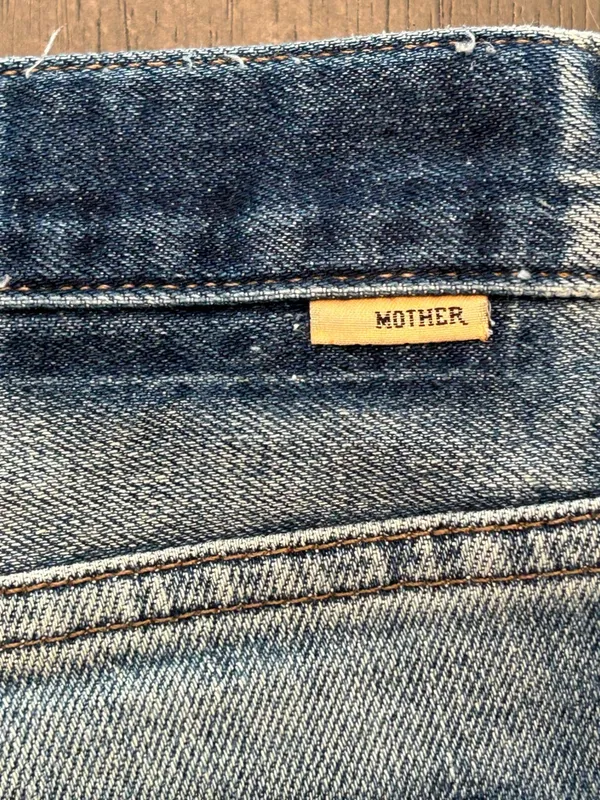 Mother jeans Trickster skimp fray thrill seeker raw hem distressed blue denim 24 - Image 10