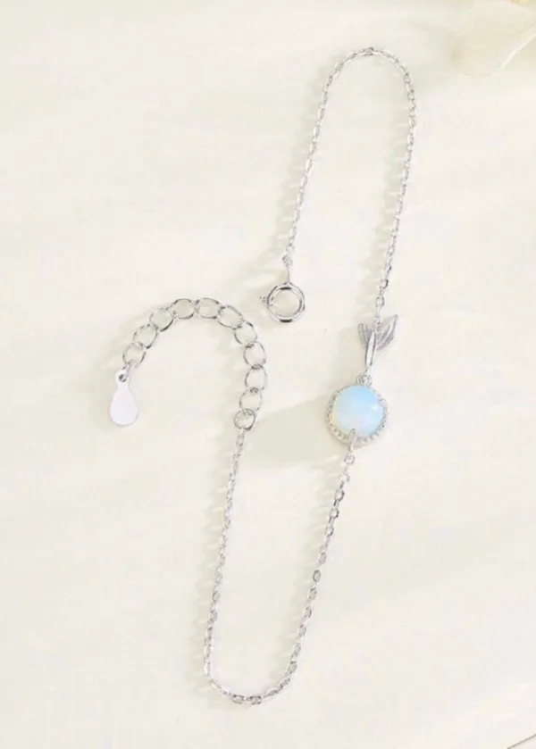 925 Sterling Silver Moonstone Charm Bracelet for Women - Image 2