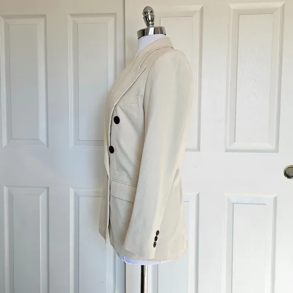 Isabel Etoile Marant Cotton Blend‎ Textured Blazer Jacket in Ivory Size 34 / XS - Image 12