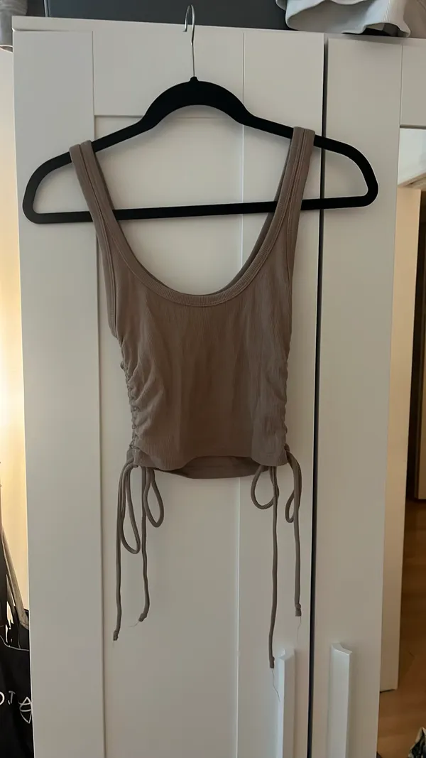 ZARA Tan Ruched Tank Top - Image 3
