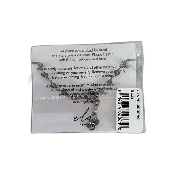 Ela by Ela Rae Blue Gemstone Beaded Stacking Bracelet - Image 2