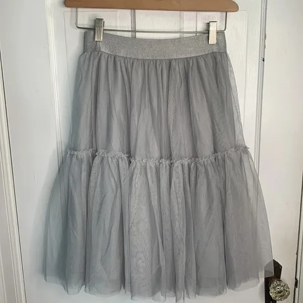 Lauren Conrad Dress Up Shop Flint Gray Ruffle Tulle skirt New w Tag W-381 Sz S - Image 9