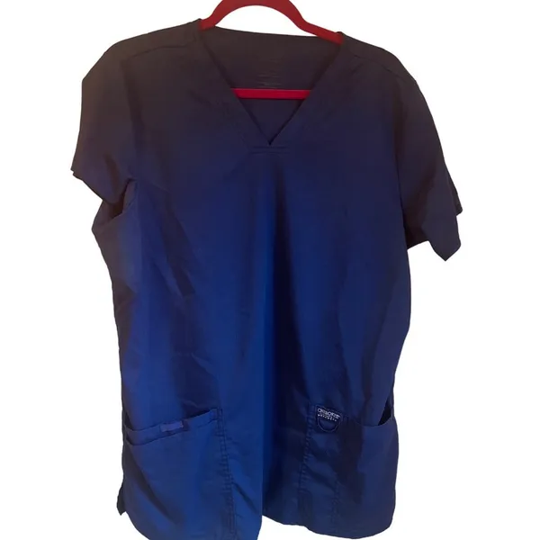 Cherokee Workwear Originals Womens V-Neck Scrub Top Two Lower Pockets Short Slee - Image 2