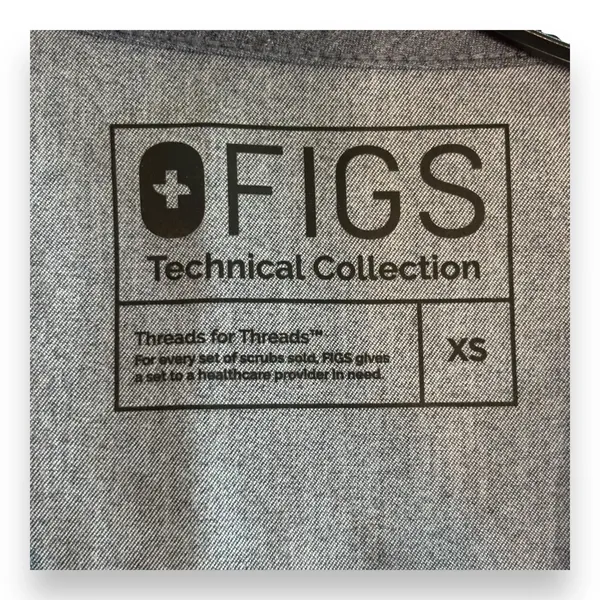 Figs Casma Womens XS Three Pocket Scrub Top‎ Technical Collection Graphite - Image 3