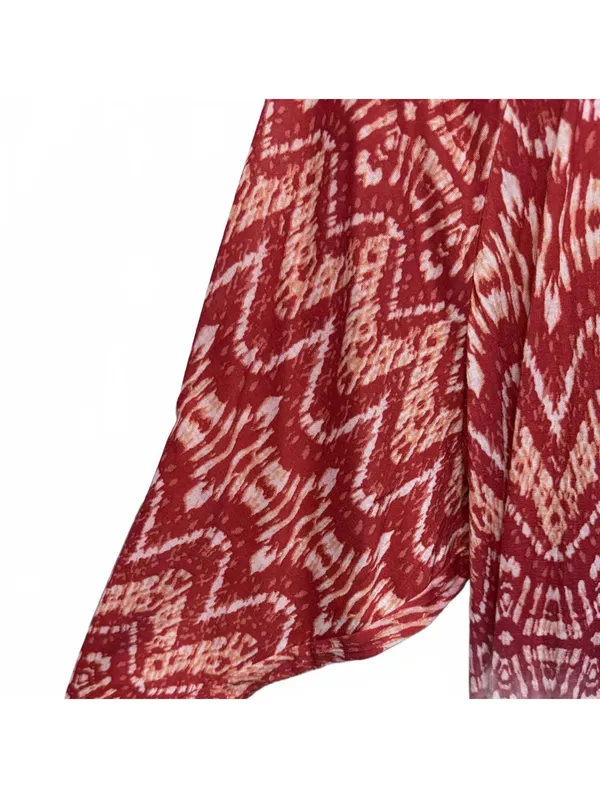 French Laundry Red and White Crochet Sleeves Blouse Plus Size 3X - Image 5