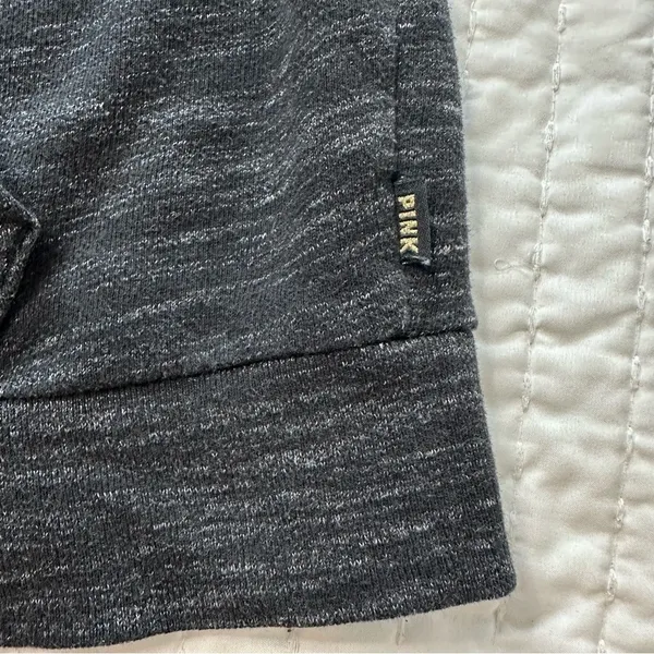 PINK Victoria's Secret Charcoal Hoodie with Logo - Image 8