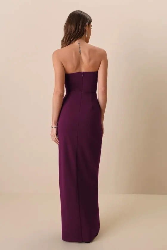 New Lulus Sensational Beauty Plum Purple Strapless Maxi Dress Size XXL MSRP $79 - Image 3