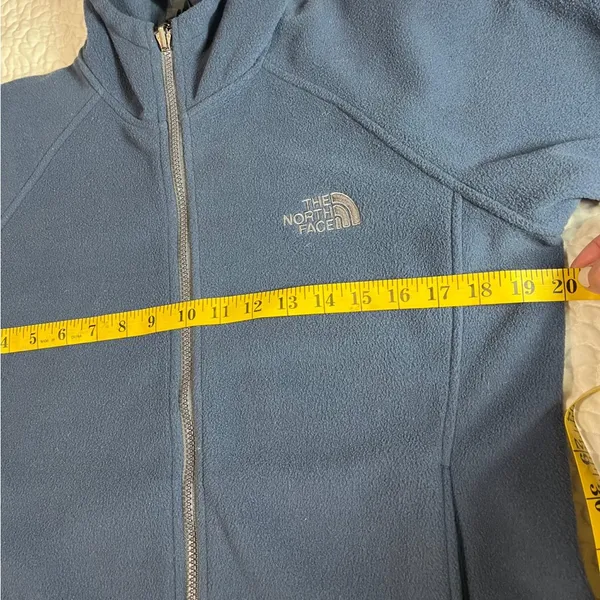 The North Face Fleece Jacket Women M gray Windwall Full Zip Hooded Sweater Logo - Image 10