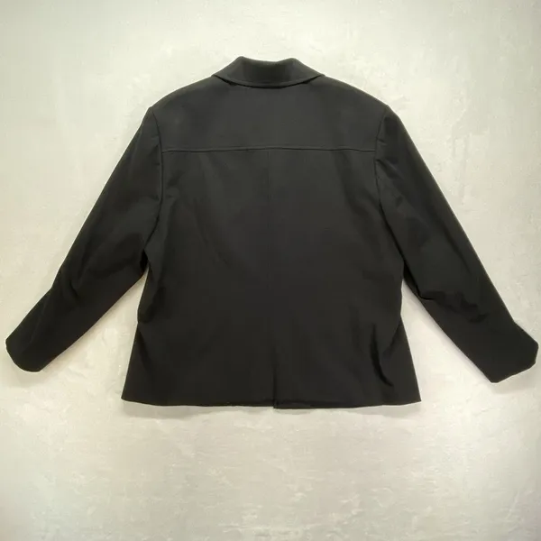 Talbots blazer jacket womens 18 black‎ 100% wool zip front collared - Image 7