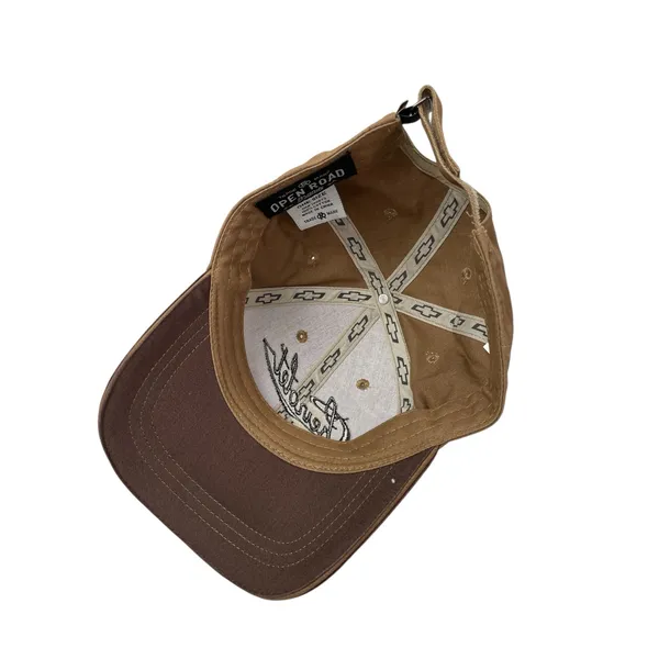 Open Road Chevrolet Unisex Tan Brown Colorblock Embroidered Strapback Hat Cap OS - Image 3
