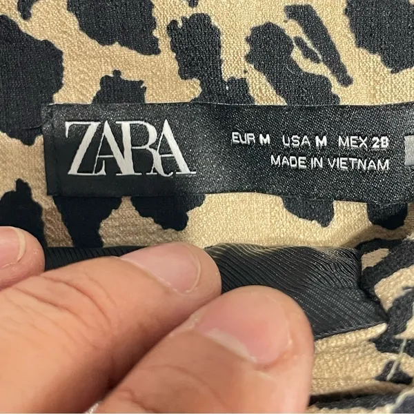 Zara High Waisted Leopard Print Belted Trousers/Pants Size M - Image 8