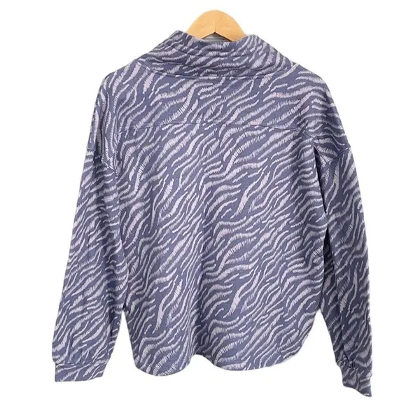 Daily Practice Drawstring Funnel Neck Pullover Sweatshirt by Anthropologie Blue - Image 3