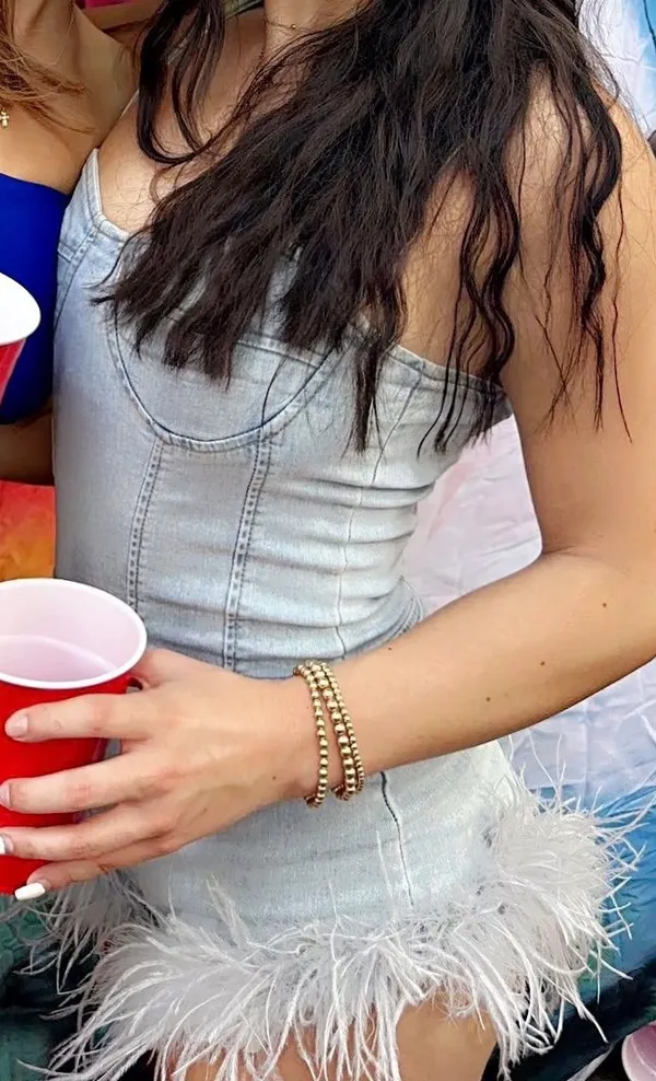 Edikted Fluffy Denim Romper - Image 7