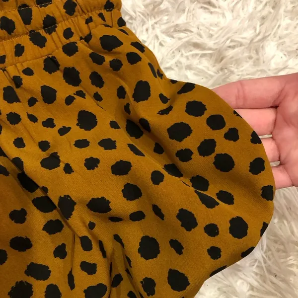Listicle Animal Cheetah Print Dot Wide‎ Leg Pull on Pants brown size small - Image 5