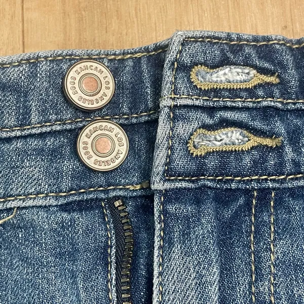 Kancan Distressed Cut Off Denim Shorts Size 5 SZ 6 Jean Double Button - Image 5