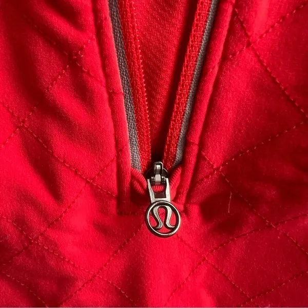 Lululemon Run Toasty Tech Pullover Love Red Size 6 1/4 Zip Running Jacket Shirt - Image 8