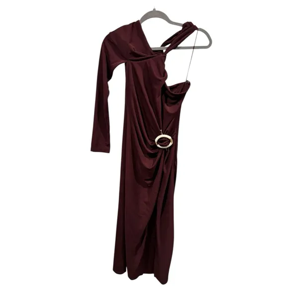 Nicholas Chloe Stretch‎ Jersey One Shoulder Midi Dress 8 Cocktail Formal Party - Image 3