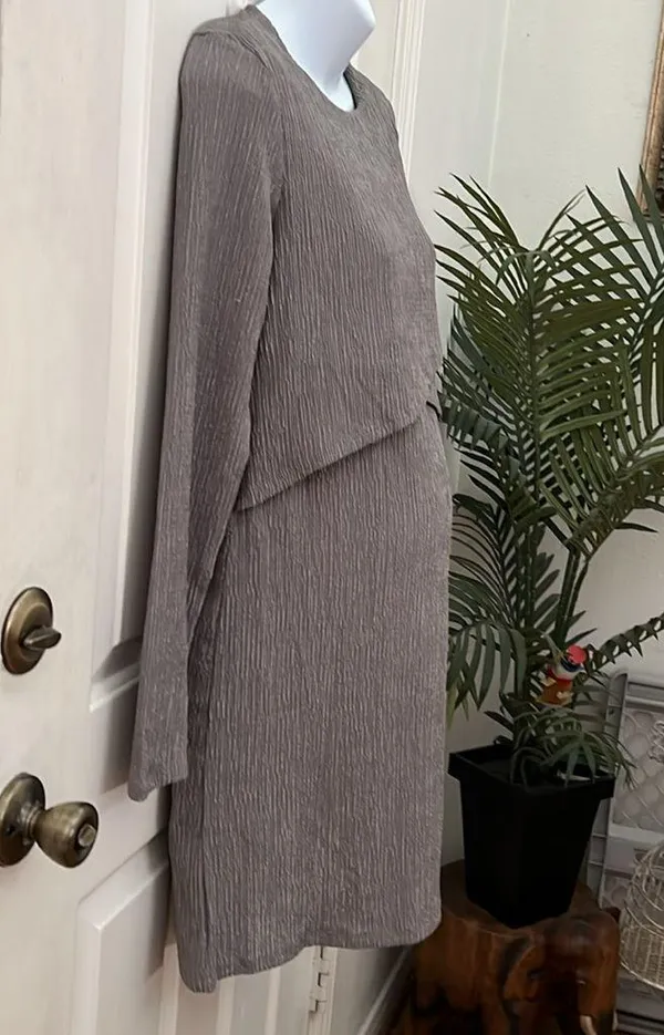 NWT - S - H&M Mama/Maternity Gray Long Sleeve Mama Nursing Dress - Image 4