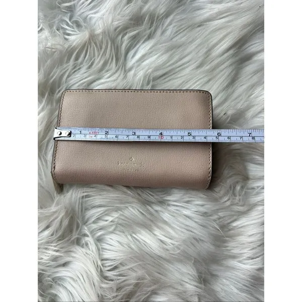 Kate Spade Adel Medium Bifold Wallet in pink and tan on the outside - Image 7