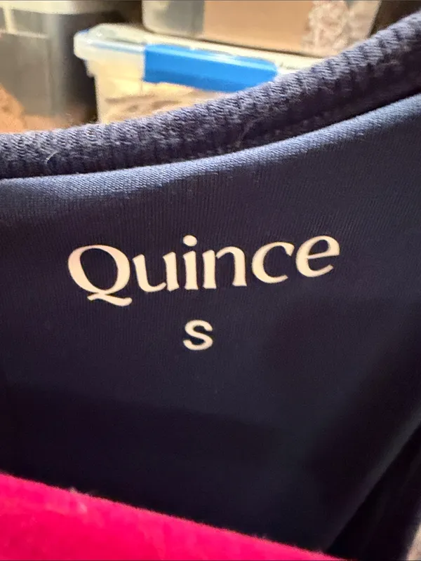 Quince Navy Sleeveless double layer Midi‎ Dress small - Image 3