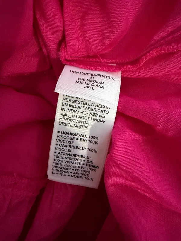 Caralynmirand The Drop Hot Pink Long Sleeve V-Neck Tiered Dress - Image 5